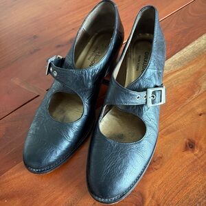 Giraudon New York Black Leather Mary Jane Heels